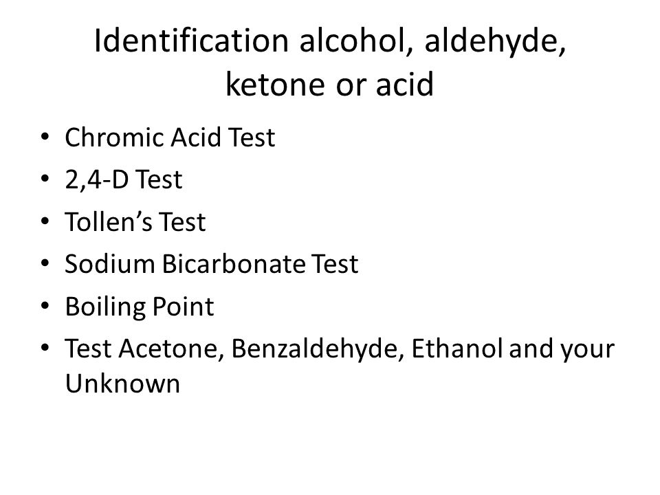 Laboratory 23: Properties of Aldehydes and Ketones